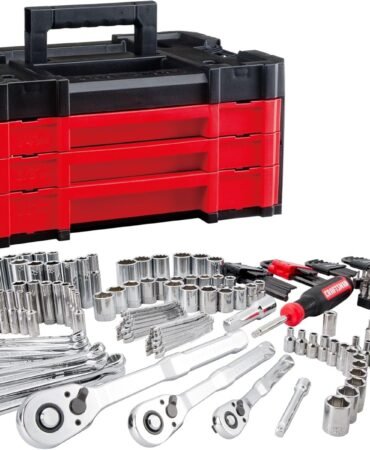 CRAFTSMAN 230 Pcs Mechanics Tool Set, Socket Wrench Set, Car Tool Kit with VERSASTACK Toolbox, SAE and Metric,1/4 in, 3/8 in, and 1/2 Drive, Short and Long Arm Hex Keys (CMMT45306)