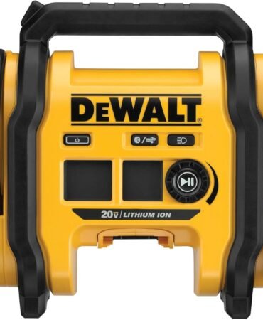 DEWALT Tire Inflator Portable Air Compressor 20V MAX, Car Air Pump with Automatic Shut Off, LED Light, Tool Only (DCC020IB)