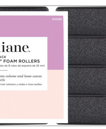 Diane Foam Rollers, Black, 1.25", 8/bag
