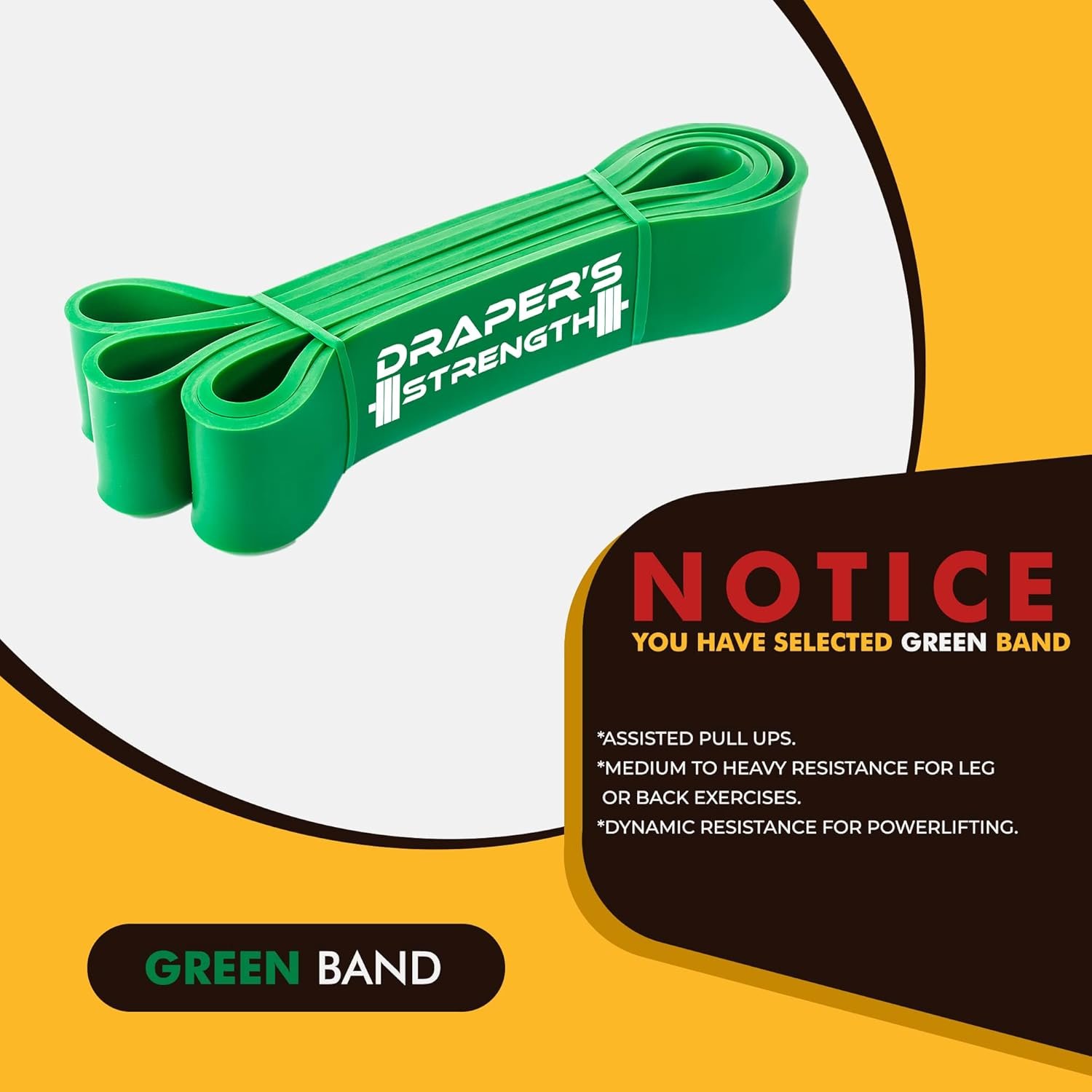 Draper's Strength Heavy Duty Resistance Stretch Loop Bands for Powerlifting Workout Exercise and Assisted Pull Ups