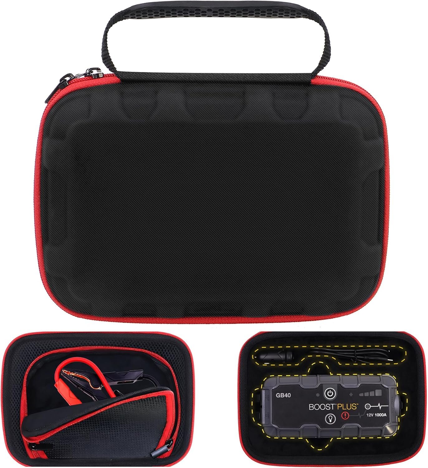 EVA Case Compatible with Boost GB40 / Boost GB20 / Boost GBX45 UltraSafe Jump Starter Lithium Battery Booster Pack and Accessories, YPW Protection Case for Car Jumper Starter Portable (Nylon Material)