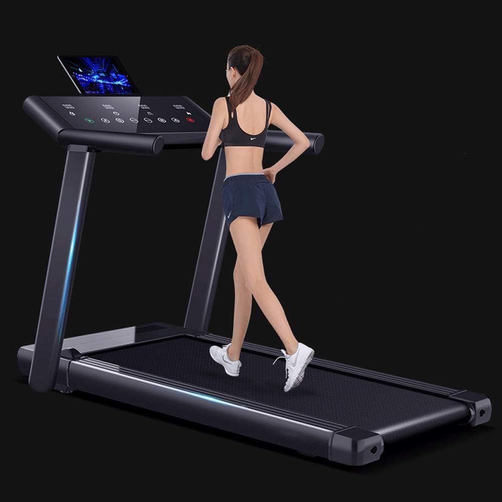 Electric Treadmill Foldable Running Machine 14 km/h Max Speed Easy Assembly with Adjustable Display Panel 3-Level Manual Incline Convenient Tablet Stand for Home Use (Color : White)