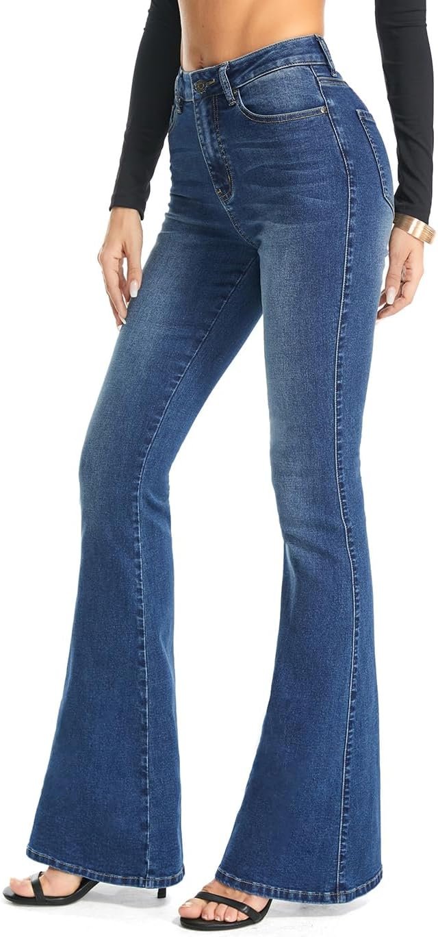 FLYING BANANA Women's Totally Shaping Curvy Stretchy Bootcut Flare Denim Jeans