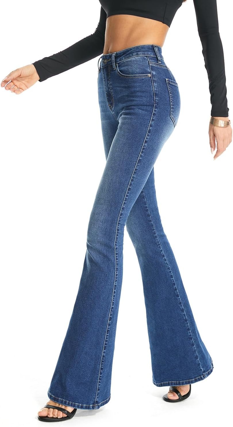 FLYING BANANA Women's Totally Shaping Curvy Stretchy Bootcut Flare Denim Jeans