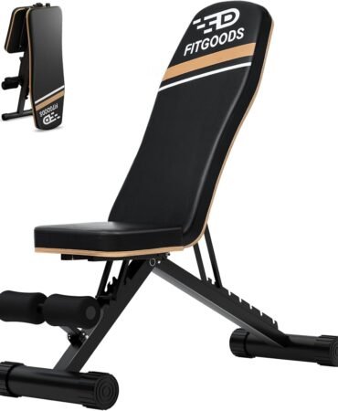 FitGoods Assemble-Free Foldable Weight Bench Press for Home Gym, 660 LBS Capacity Incline Decline, Sit-up Bench for Full-Body Strength Training