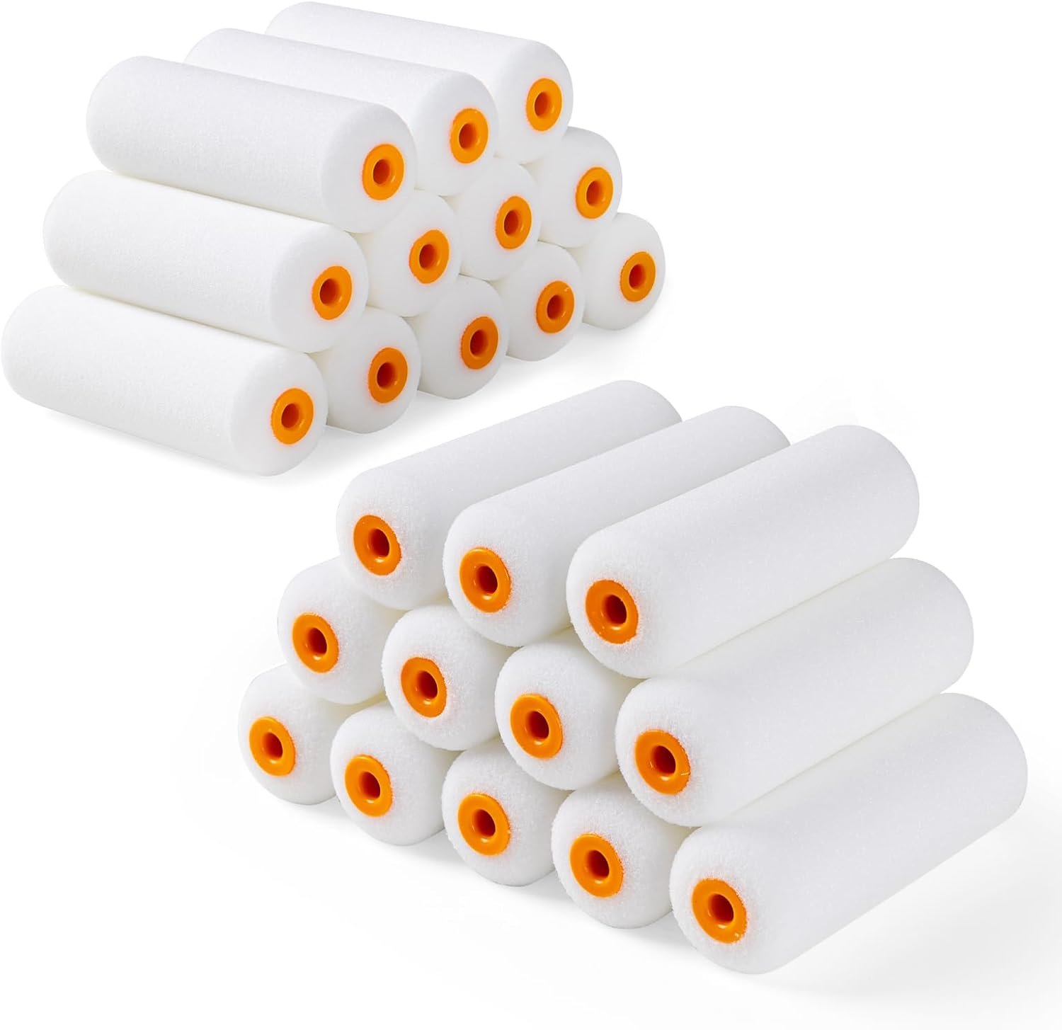 Foam Paint Roller, 24 Pack, 4 Inch Mini Paint Roller Covers, High Density Foam Paint Roller, Small Paint Rollers for All Flat Surfaces, Suitable for Wall，Kitchen Cabinets, Doors, Tables, Etc