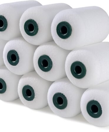 Foam Paint Roller Covers, Paint Roller 2 Inch, 12 Pack, Small Paint Roller, Mini Rollers for Painting, Foam Paint Roller Refills for Smooth Finishes on Walls, Cabinets, Doors