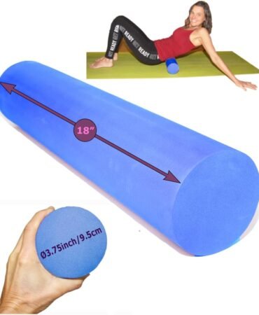Foam Roller Back Leg Muscle Pain - Small Size Hard Density EVA Muscle Recovery Roll Ø3.75"x18" for Physical Therapy, Helps as Spine Cracker Stretcher