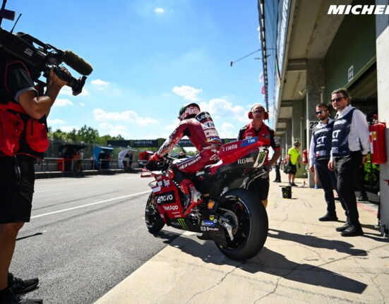 Francesco Bagnaia fights back to finish dramatic third on the grid in MotoGP Brno qualification