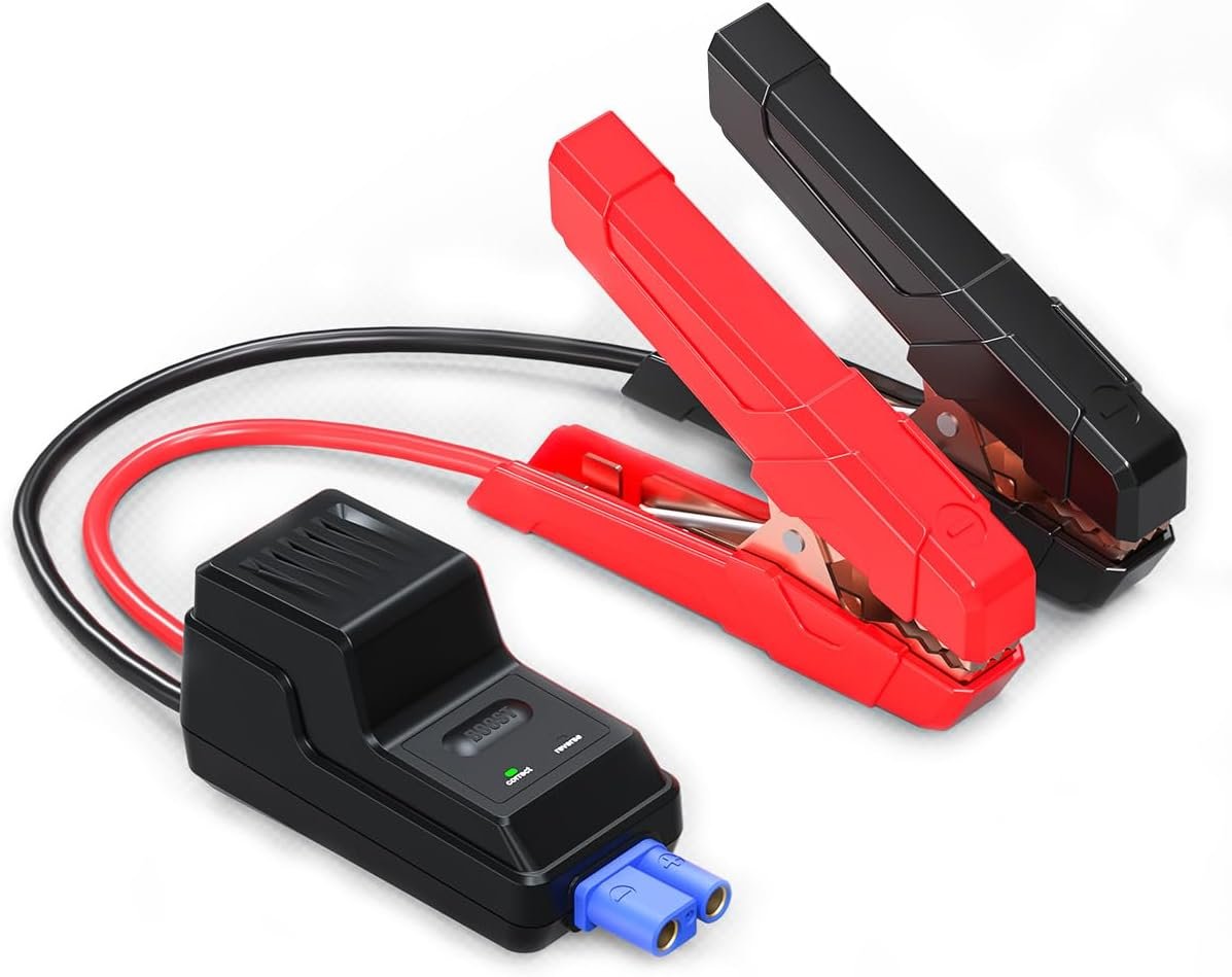 GOOLOO GP4000 GP3000 Heavy Duty Car Jump Starter Replacement Cable Double Intelligent Booster Terminal with Clamps for GOOLOO GP4000 GP3000 Jump Starter - Black/Red