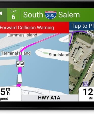 Garmin dēzlCam™ OTR725 High-Res 7” GPS Truck Navigator with Built-in 1080P HD Dash Cam, Automatic Incident Recording, Custom Routing, Satellite Imagery, Wind Speed, Community-Shared Loading Docks