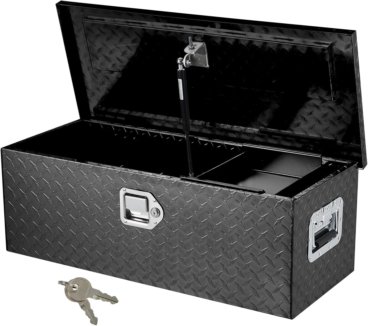 GarveeTech 30 in Aluminum Truck Tool Box, Truck Bed Storage Box with Security Lock and Wider Handles, Heavy Duty Waterproof Tool Boxes Organizer Chest for Pick Up Truck Rv Trailer,Black