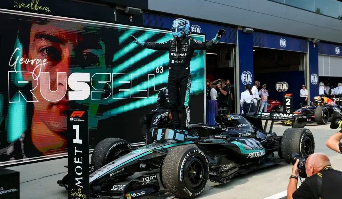 George Russell beats Max Verstappen to take dramatic victory at Austrian Grand Prix