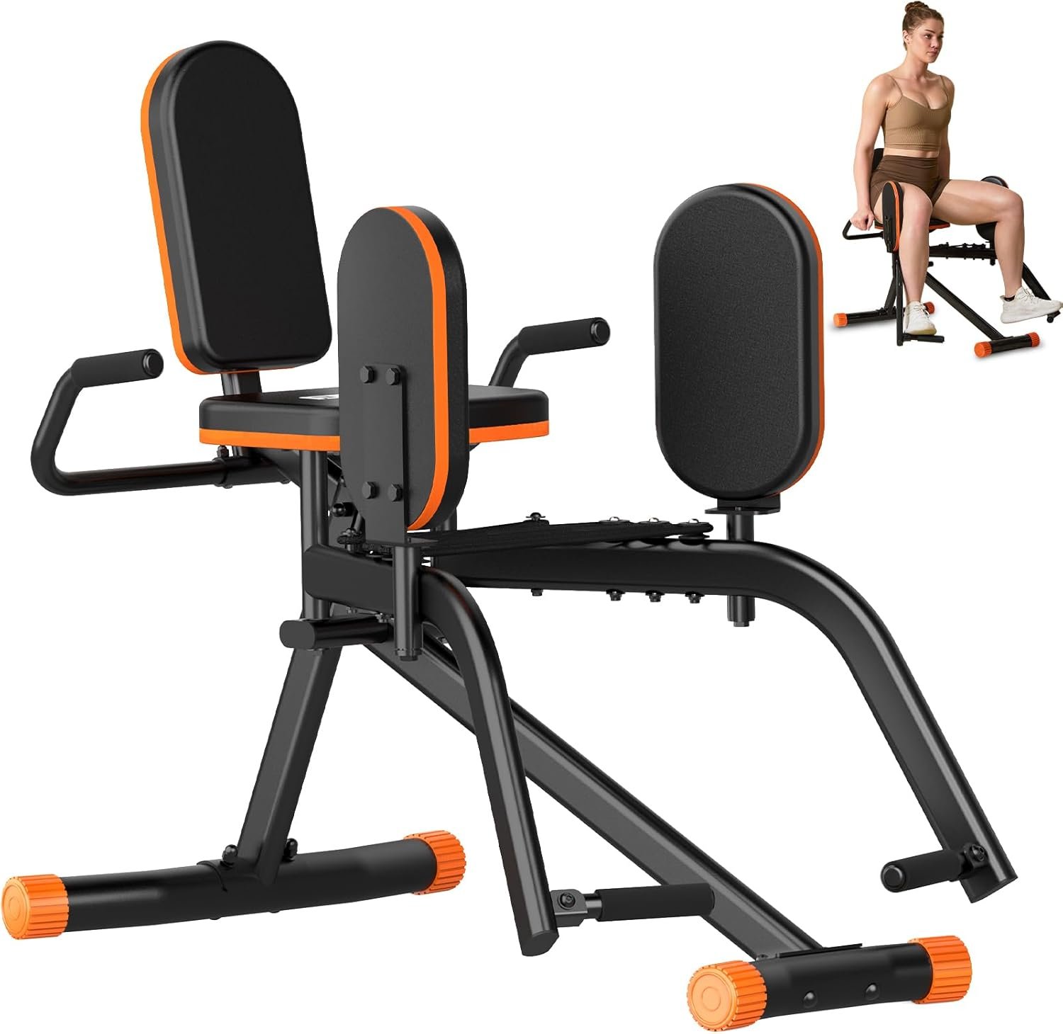 HXD-ERGO Hip Abductor Machine for Home Gym, Glute Machine & Thigh Workout Equipment, Booty Builder with Plush Padding, Compact Leg Exercise Euipment for Women & Men