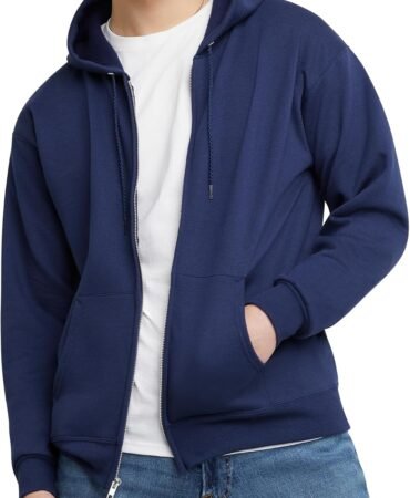 Hanes Men's Zip-up Hoodie, Ecosmart Fleece Full-zip Hoodie for Men, Hooded Sweatshirt