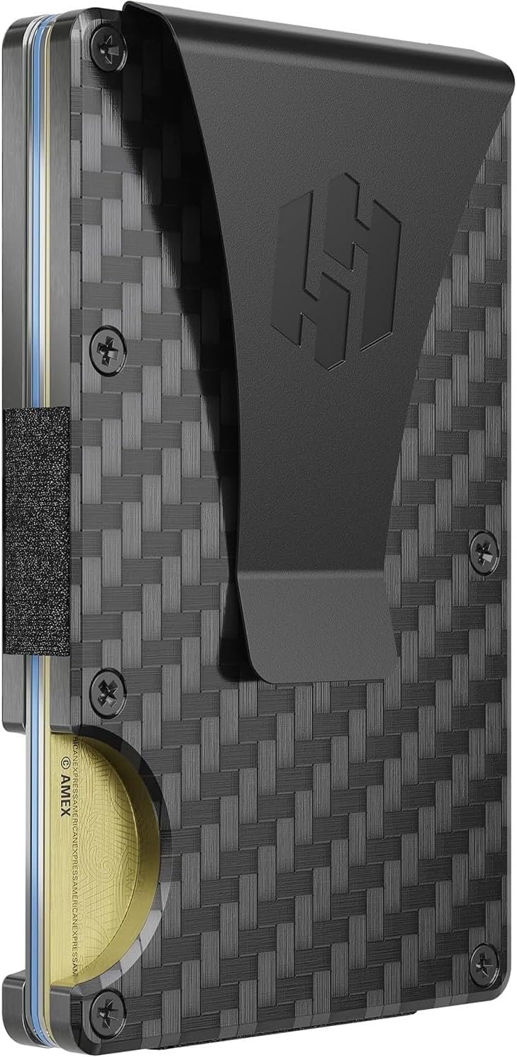 Hayvenhurst Wallet for Men - Slim RFID Blocking Metal Wallet with Money Clip, Minimalist Front Pocket Credit Card Holder, Small Mens Wallet