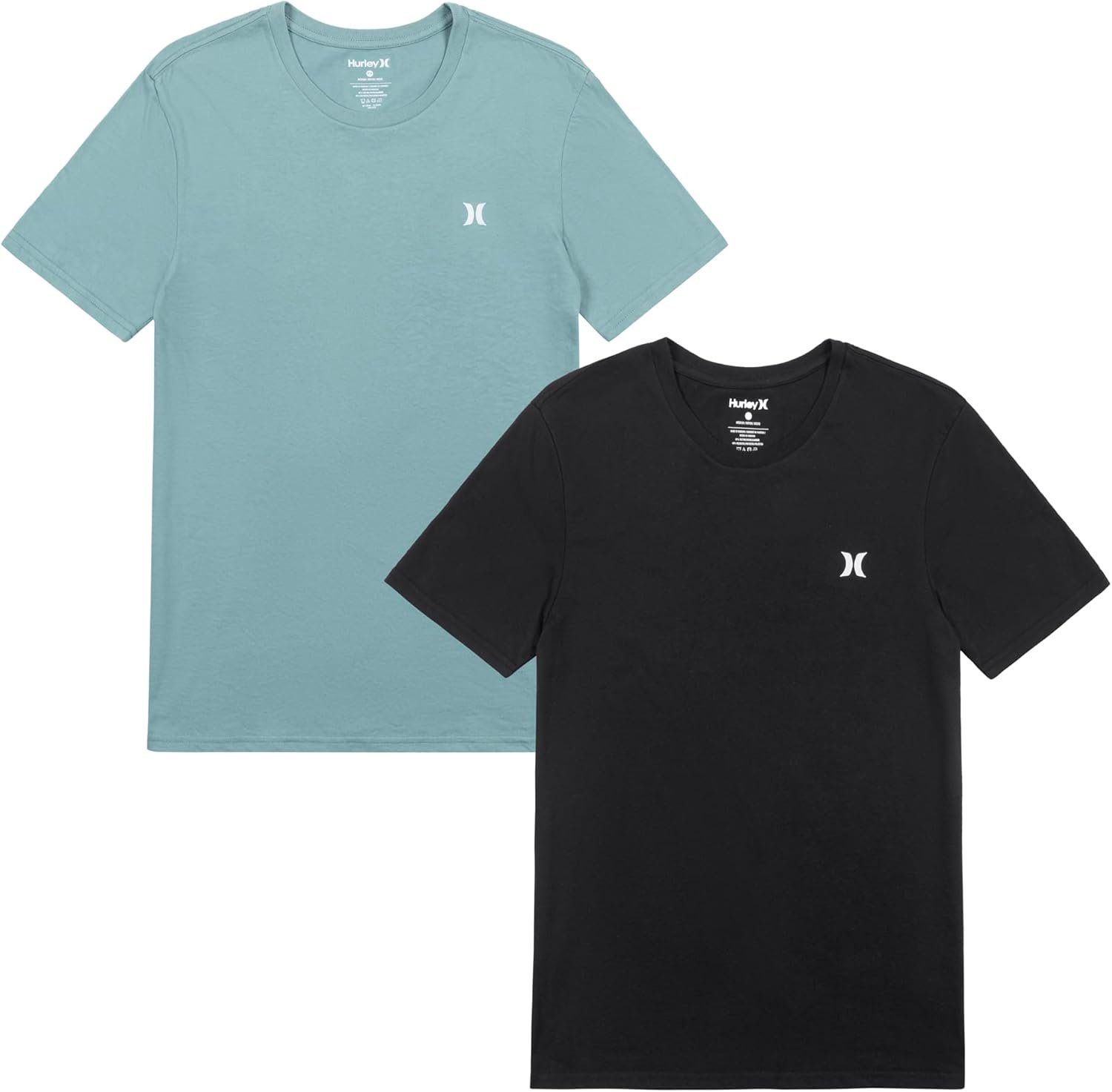 Hurley Men's 2 Pack Cotton Crewneck Short Sleeve T-Shirt