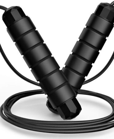 Jump Rope, Tangle-Free Rapid Speed Jumping Rope Cable with Ball Bearings for Women, Men & Kids, Adjustable Steel Jump Rope with Foam Handles for Home Gym Exercise Fitness Workout Equipment & Slim Body