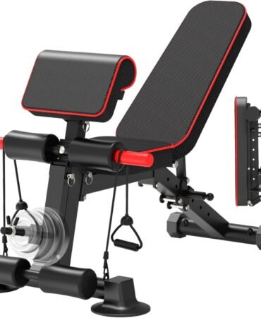 K KiNGKANG Adjustable Weight Bench,1050 lbs Foldable Workout Bench with 8 Back Positions, Incline Decline Flat Exercise Bench for Home Gym Full Body Strength Training