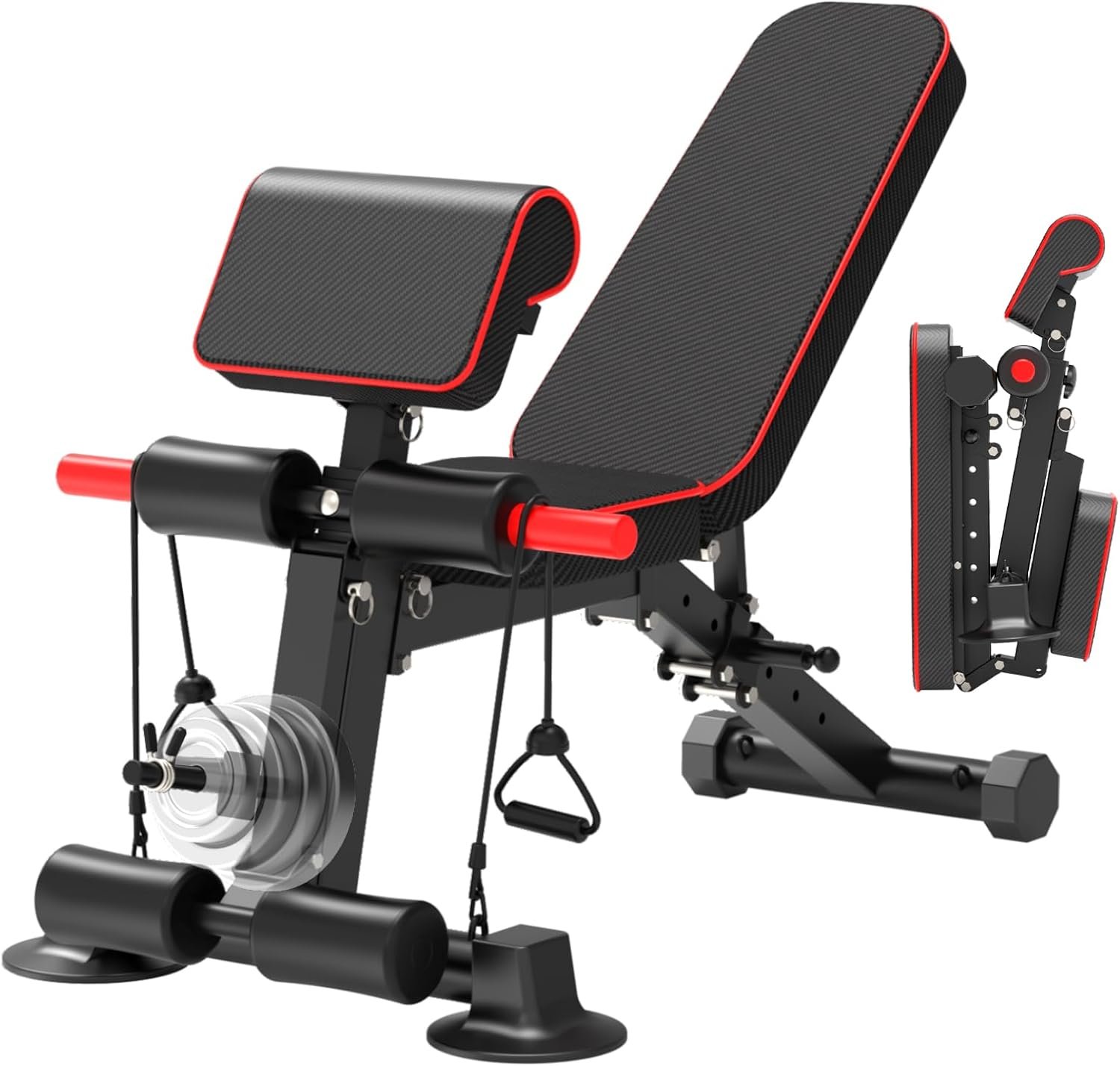 K KiNGKANG Adjustable Weight Bench,1050 lbs Foldable Workout Bench with 8 Back Positions, Incline Decline Flat Exercise Bench for Home Gym Full Body Strength Training