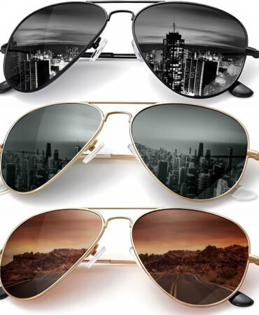 KALIYADI Classic Aviator Sunglasses for Men Women Driving Sun glasses Polarized Lens UV Blocking