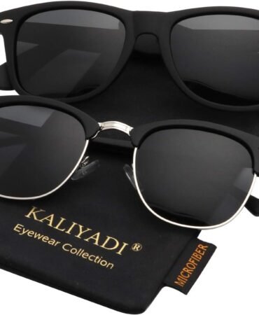 KALIYADI Polarized Sunglasses for Men and Women Semi-Rimless Frame Driving Sun glasses UV Blocking
