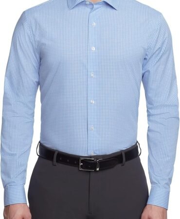 Kenneth Cole Mens Dress Shirt Slim Fit Checks and Stripes (Patterned)