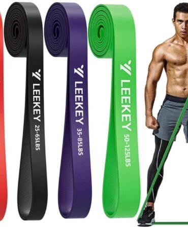 LEEKEY Pull Up Assistance Bands,Muit Levels Resistance Bands for Senior/Adults,Exercise Bands with Door Anchor, Strength Bands for Fitness Training, Physical Therapy,Home Gym Workouts