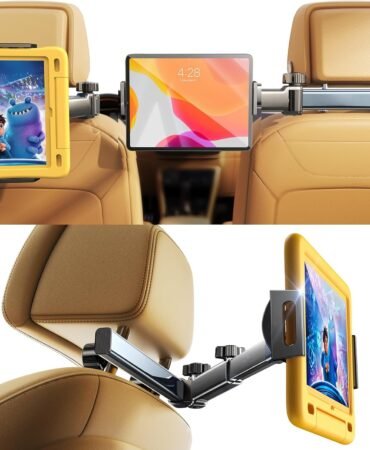 LISEN for iPad Holder Car Tablet Mount, Road Trip Essentials Toddler Kids Travel Gifts, Car Accessories for Women Interior Organizer Mens Truck 3in1 Tablet Holder for Car Camping Back Seat Headrest