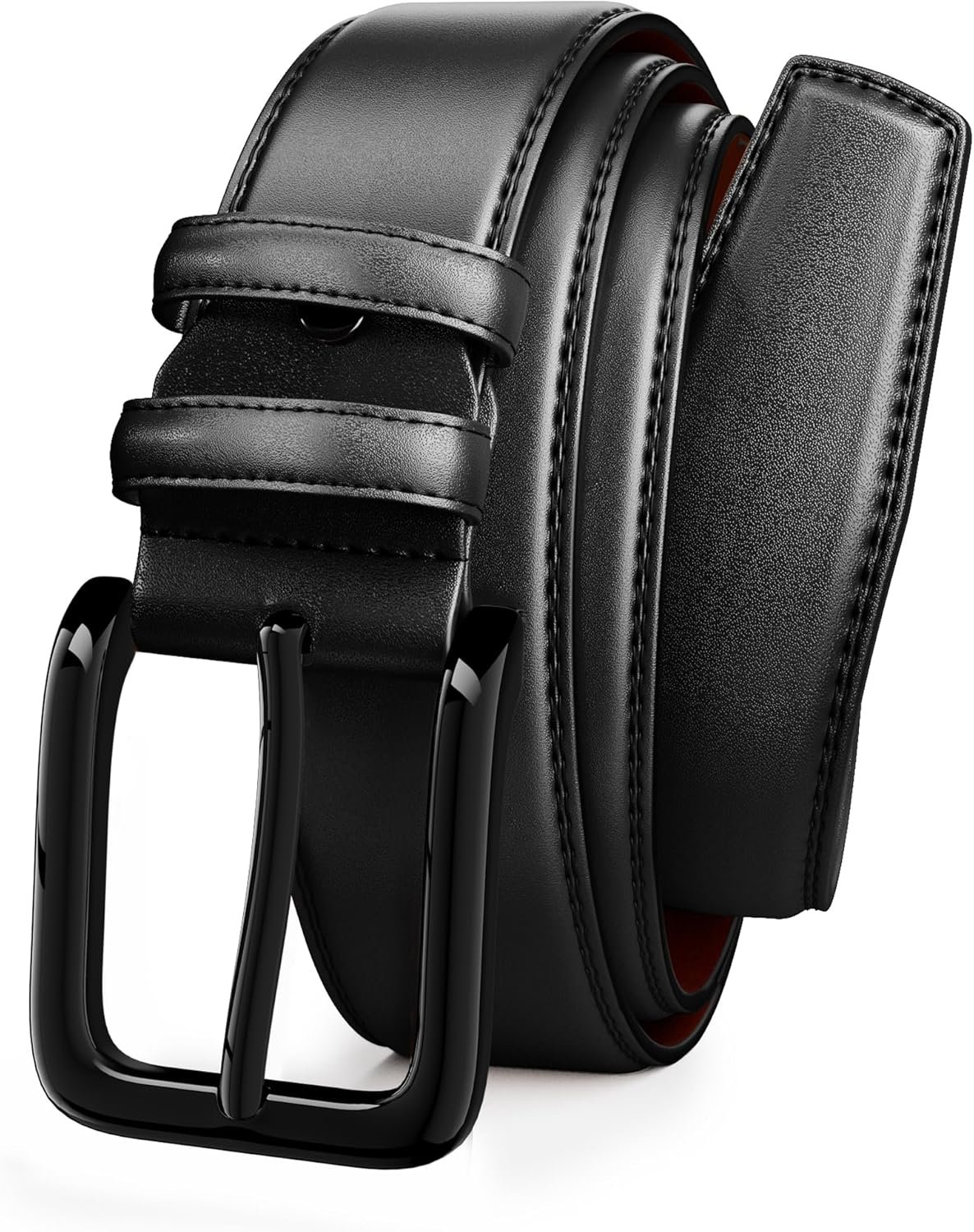 Leather Dress Belts for Men,Casual Business Wearing for Jeans,Suits, Belts Width 1 3/8"
