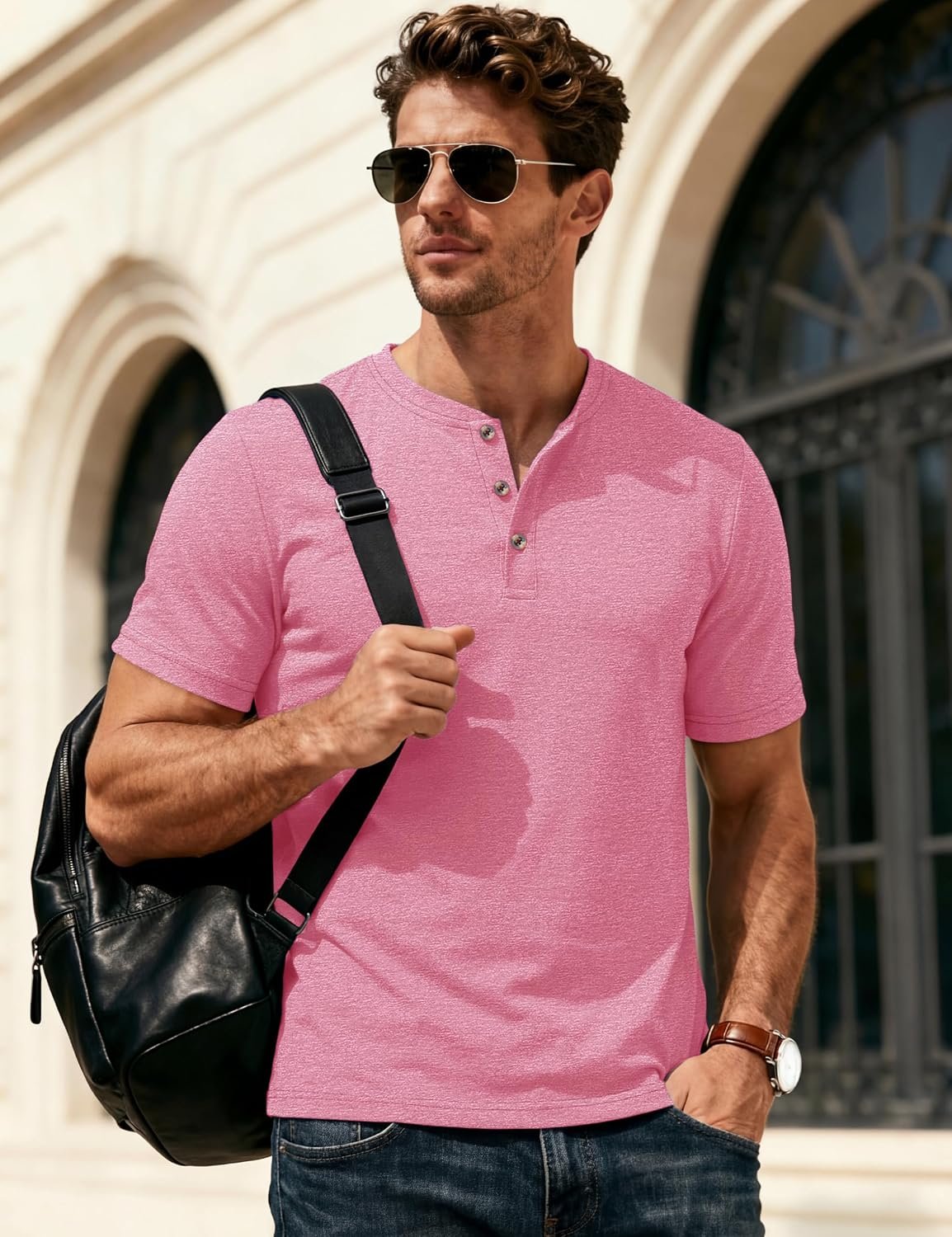MAGCOMSEN Men's Henley Short Sleeve Shirt Moisture Wicking Lightweight Cotton T-Shirts Casual Summer Basic Tee Shirt