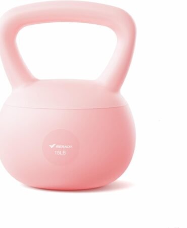 MERACH Soft Kettlebells, Strength Training Kettlebell with Wide Non-Slip Handle, Sea and Iron Sand Filled Kettle Bell with Soft-Sided Cushioned Base for Home Workouts, Ideal for Men, Women(15lb Pink/25lb Blue)