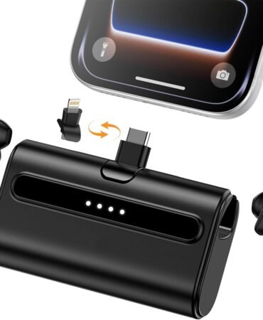 MS123 Portable Charger Type C, Mini Power Bank with Earphones Wireless Bluetooth & 2-Pack USB C Adapter Port, (2500mAh) Compatible with All iPhone 12-17 Plus/17 Pro/17 Pro Max, Samsung Galaxy Android