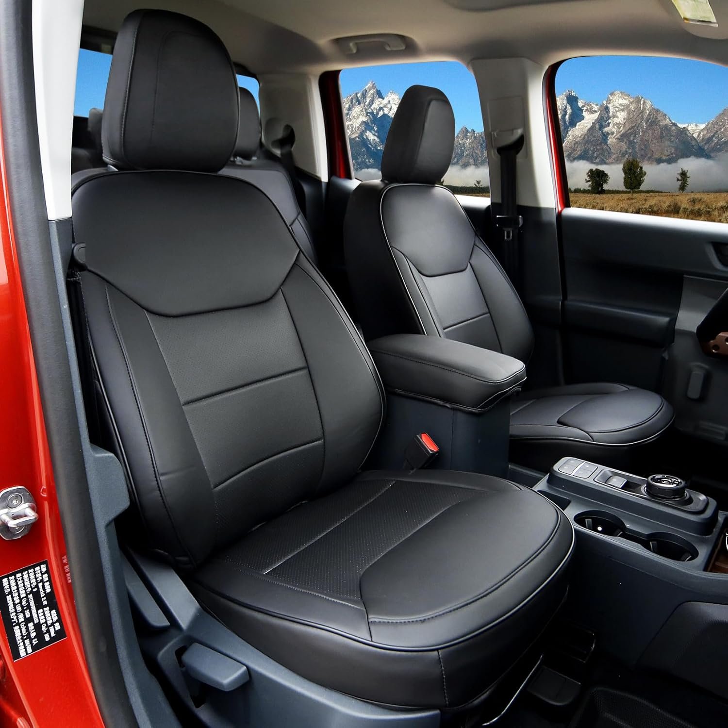 Mabett Seat Covers for Ford Maverick 5-Seat, Interior Protectors fit 2026 2022-2025 Maverick Accessories, Full Protection, Pu Leather (Black)