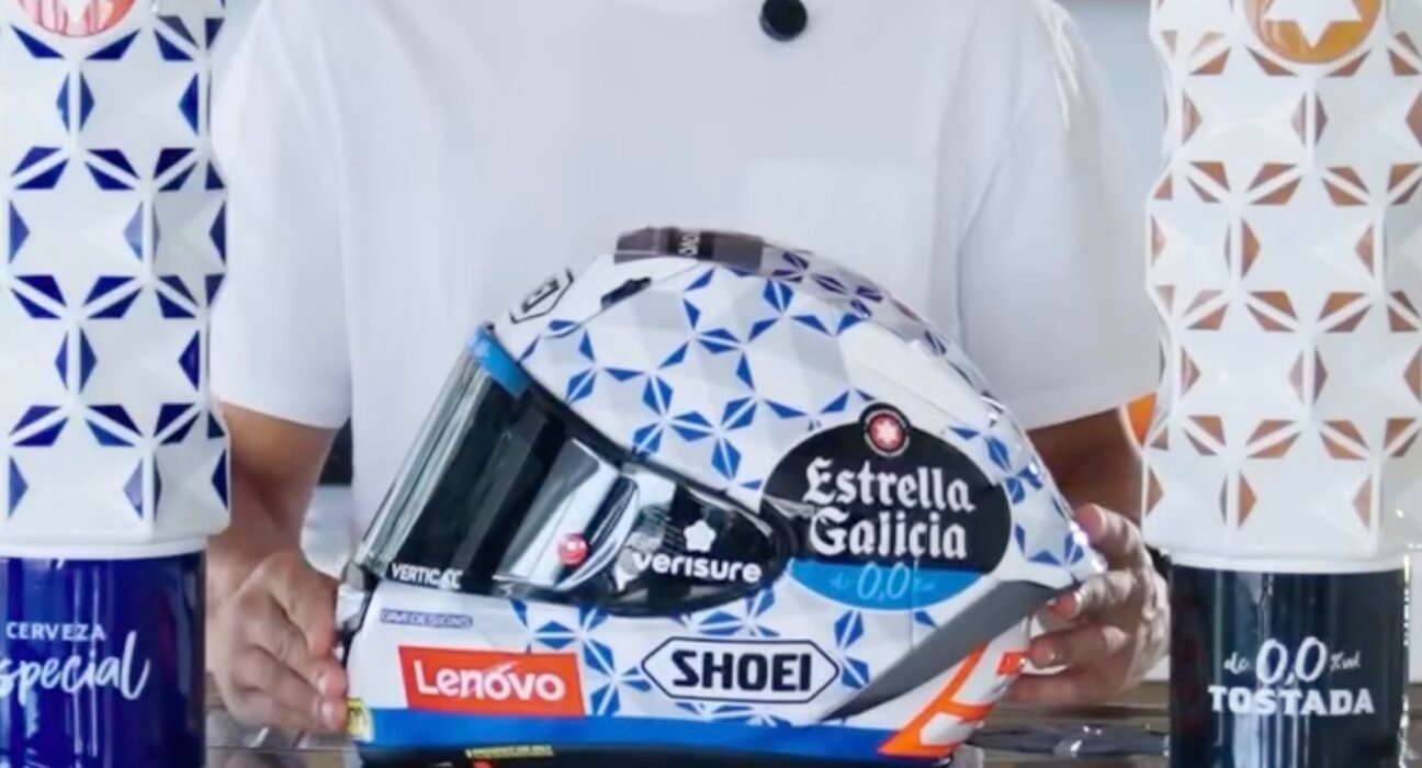 Marc Marquez unveils stunning Estrella Galicia tribute helmet at Brno GP