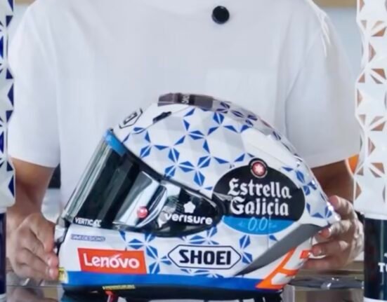Marc Marquez unveils stunning Estrella Galicia tribute helmet at Brno GP