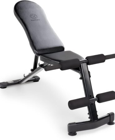 Marcy Multi-Purpose Adjustable Workout Utility Weight Bench for Full Body Upright, Incline, Decline, and Flat Exercise SB-228 , 42.00 x 26.00 x 48.00 inches, Black