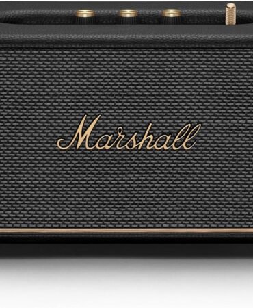Marshall Acton III Bluetooth Home Speaker - Loud Stereo Sound with Bass and Treble Controls | Plug-in Powered | 3.5mm Aux Input - Black