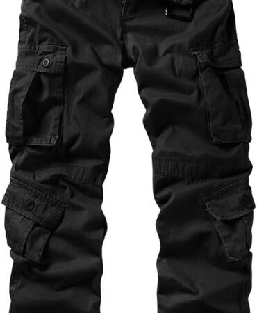 Men's Cargo Pants, Casual Outdoor Camo Pants, Relaxed Fit Work Pants with Multi Pockets