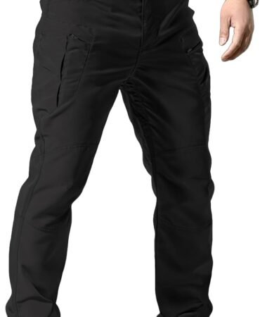 Men's Stretch Tactical Pants,Water Resistant Ripstop Cargo Pants,Lightweight Outdoor Work Hiking Pants with Pockets(No Belt)