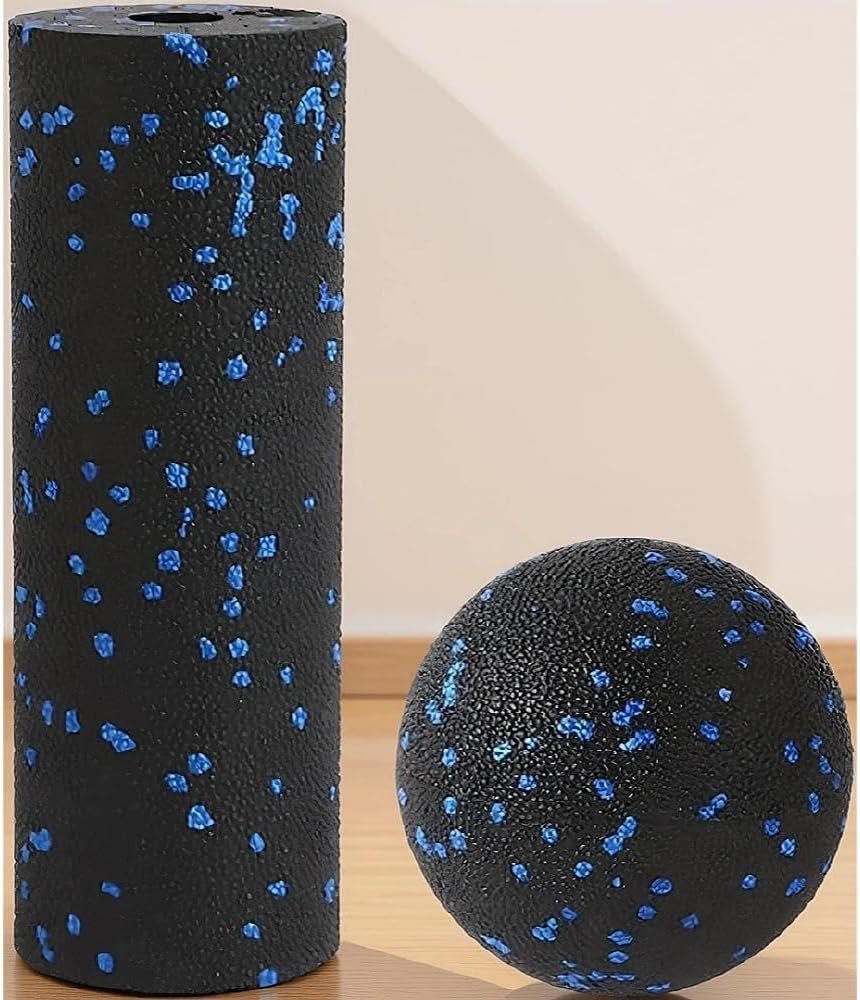 Mini Foam Roller and Massage Ball Set, 6-Inch Small Foam Roller & 3.2-Inch Ball for Travel, Back, Legs, and Muscle Recovery