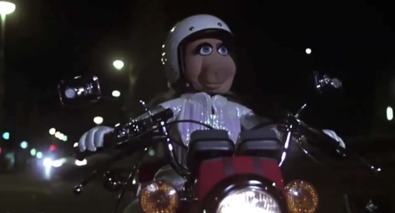 Miss Piggy once rode a two-stroke motorcycle. And he also had a stunt double