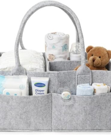 Mr. Pen- Baby Diaper Caddy Organizer, Gray, Medium | Nursery Storage Bin and Car Organizer for Diapers and Baby Wipes