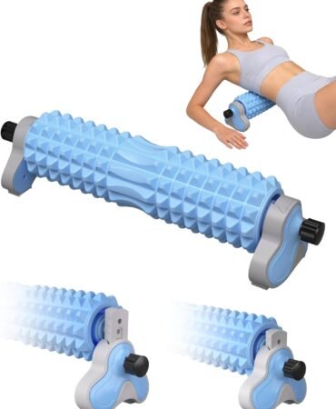 Muscle Relief 3-Gear Adjustable Foam for Exercise,Yoga,Sturdy Triangle Bracket with Thickened Reinforced Inner Shaft,Pilates Foam Roller for Home Fitness & Body Relaxation Training (Blue)