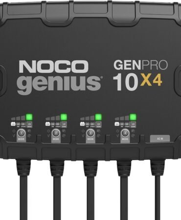 NOCO Genius GENPRO10X4: 4-Bank, 40A Onboard Battery Charger - 10A Per Bank, 12V Waterproof Marine Charger with Overcharge Protection & Temperature Compensation – for Lead-Acid & Lithium Batteries
