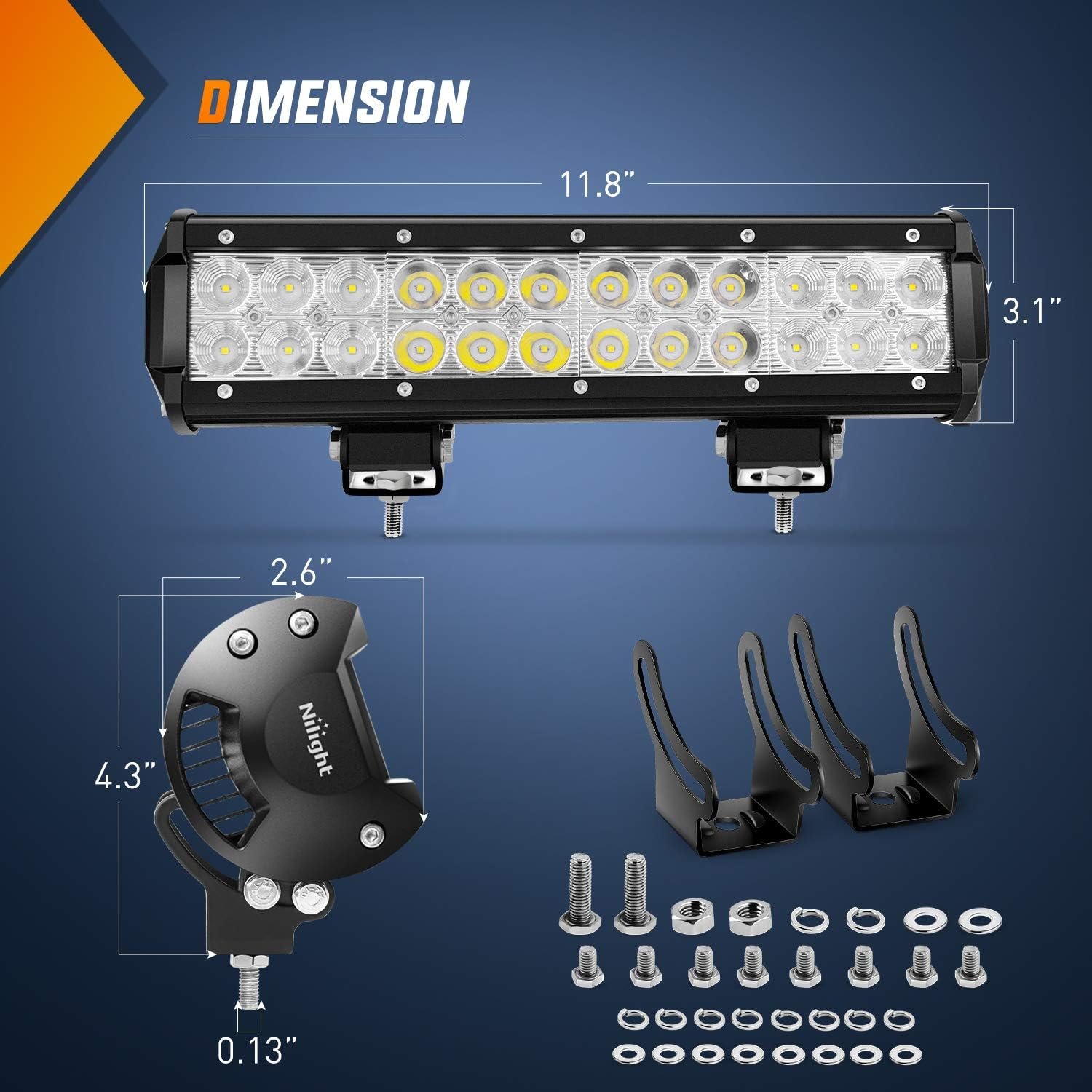 Nilight LED Light Bar 12 Inch 72W 5040LM Spot Flood Combo Off Road Driving/Fog Boat Work Lamp for Truck Pickup Golf Cart SUV ATV UTV 4x4 Van Camper