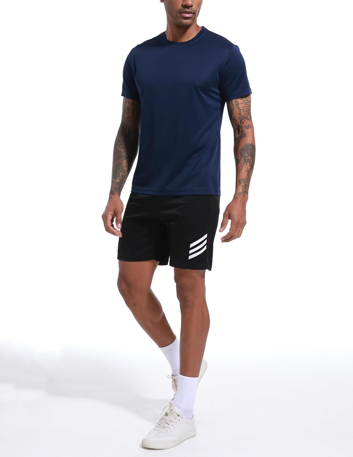 OYGSieg 5 Pack Workout Shirts for Men Short Sleeve Athletic Active Tops Quick Dry Crew Neck T Shirt for Running