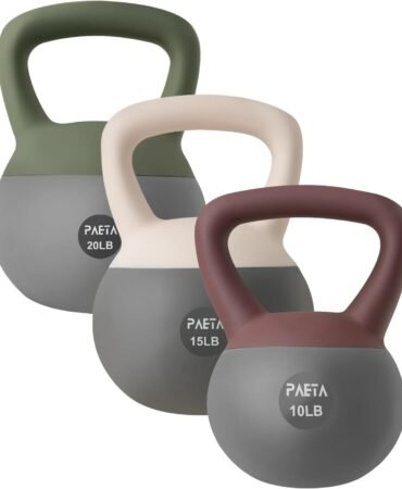 PAETA Soft Kettlebell for Home Fitness – Anti-Slip Grip & Wide Handle Design,Soft Kettlebell Set, Gentle Floor-Friendly Impact – 10lbs, 15lbs, 21lbs, for Home Functional Training
