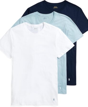 POLO RALPH LAUREN Men's T-Shirt, 3-Pack, Classic Men's Cotton Crewneck Shirts, Moisture-Wicking, (Long, Big & Tall)