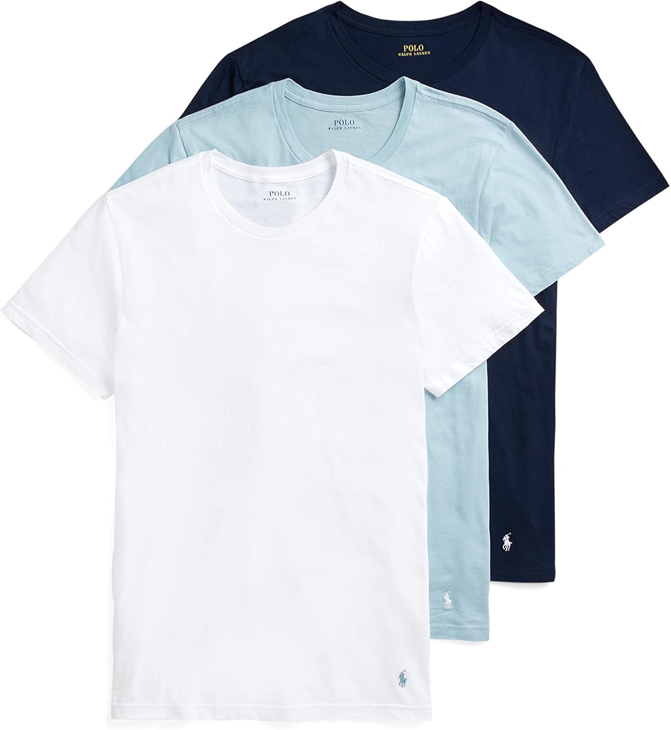POLO RALPH LAUREN Men's T-Shirt, 3-Pack, Classic Men's Cotton Crewneck Shirts, Moisture-Wicking, (Long, Big & Tall)